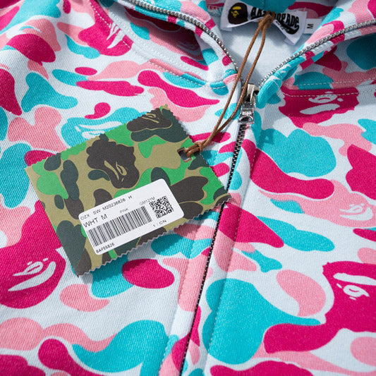 BAPE Miami City Pink Blue Camo Shark Hoodie