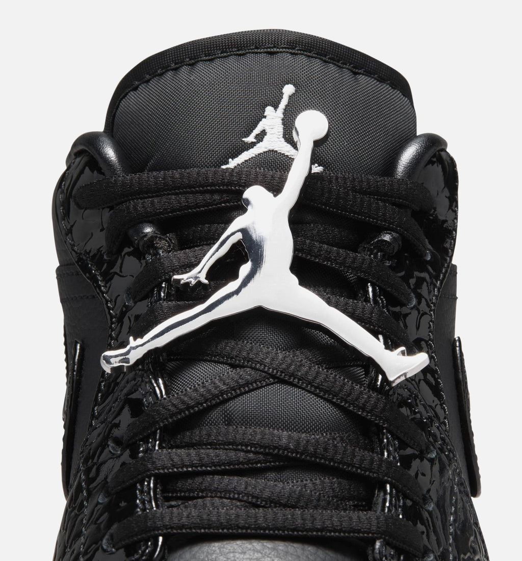 Air Jordan 1 Low Patent Elephant Women's Lifestyle Shoes - Black/Black/White/Metallic Silver