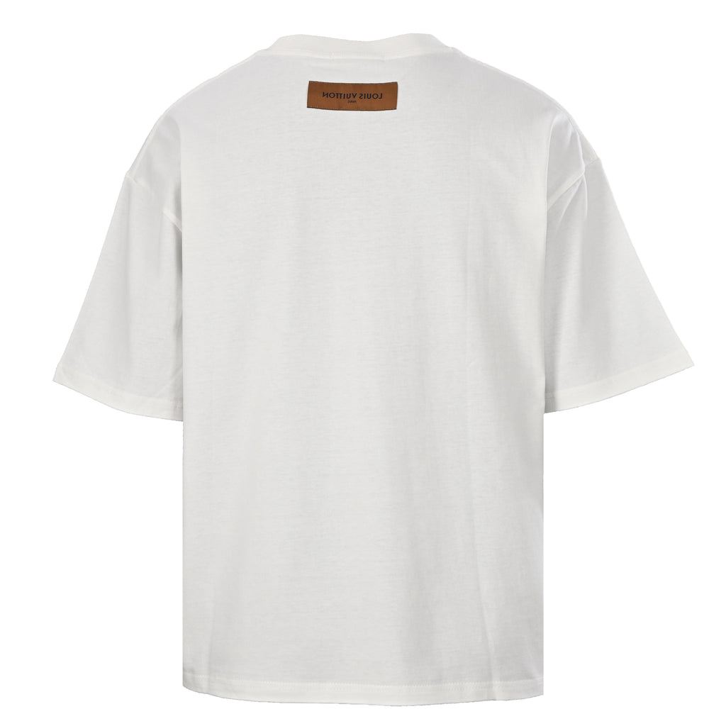 Mottled Logo Print Crew Neck Short Sleeve T-Shirt