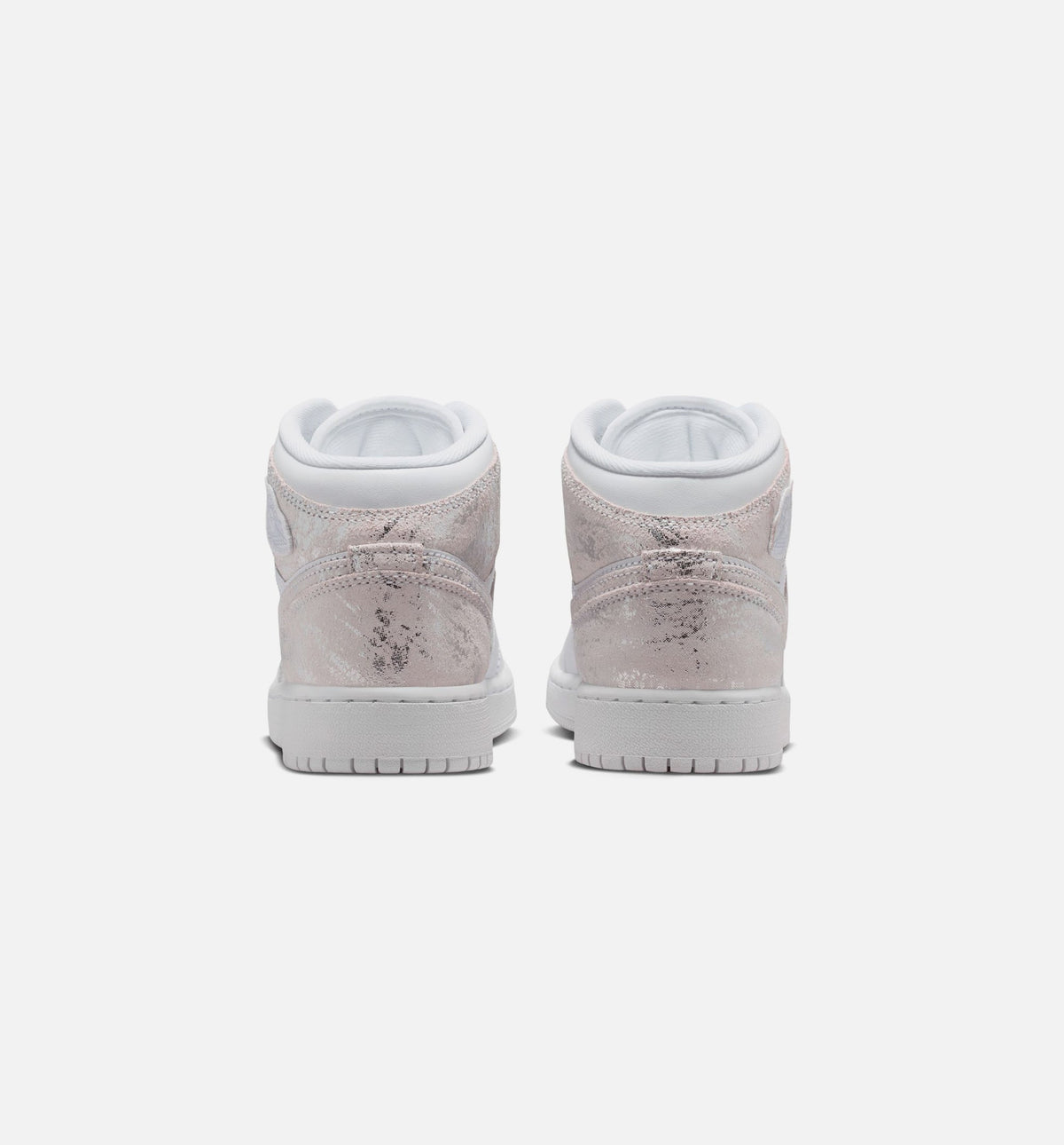 Air Jordan 1 Mid SE Grade School Lifestyle Shoe – White/Field Silver