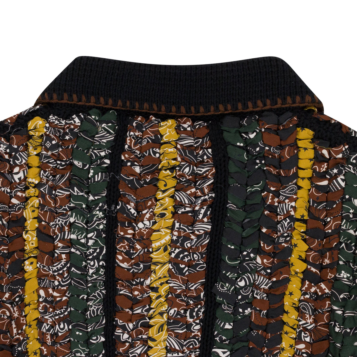 BLACK BRAIDED BANDANA BUTTON-UP SHIRTS