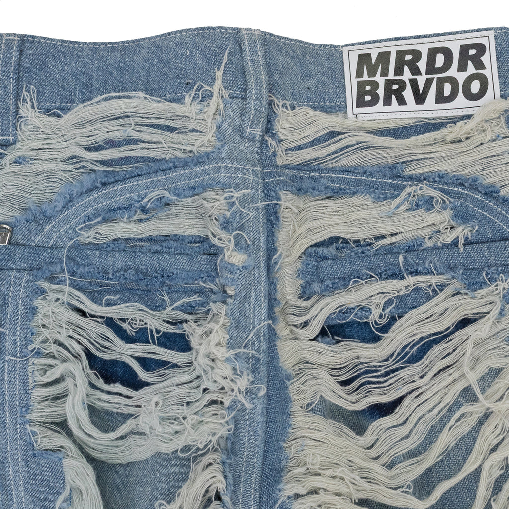 BLUE MRDR MOTO STRAIGHT-FIT JEANS