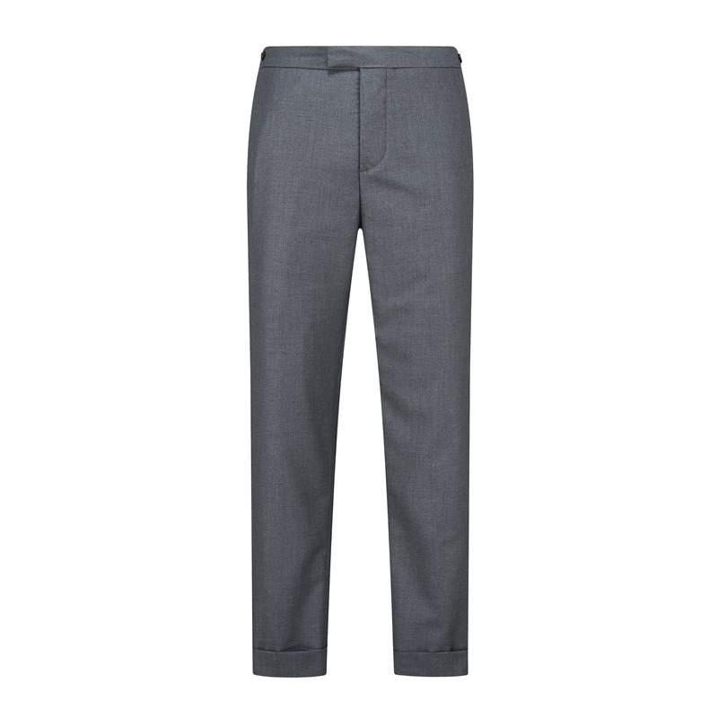 Thom Browne Style Cropped Pants with Signature Four-Bar Detail
