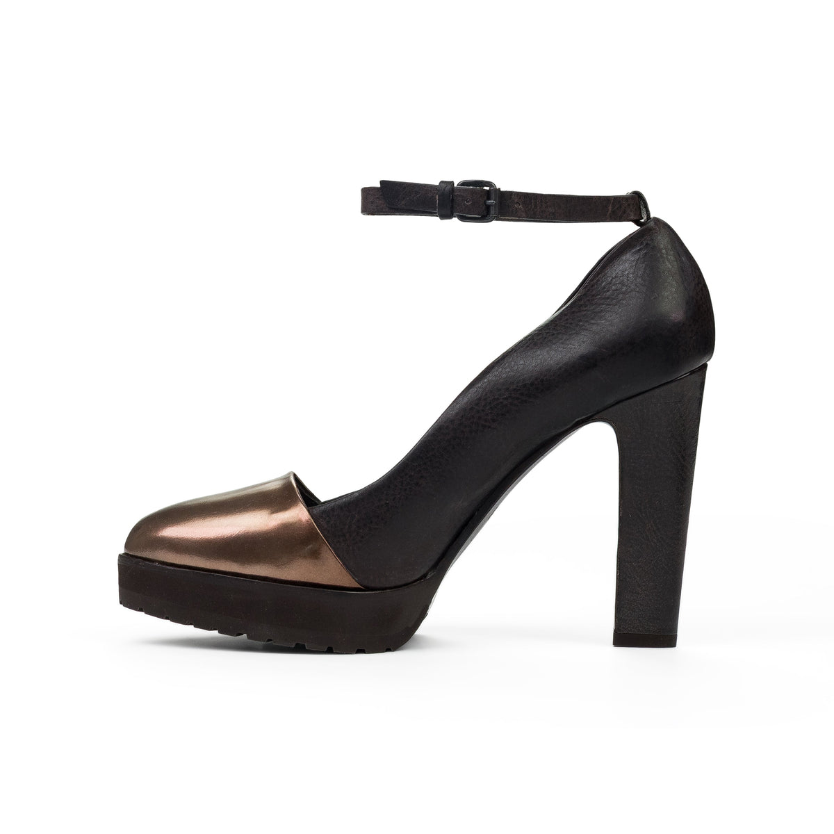 BROWN ANKLE STRAP HEELS
