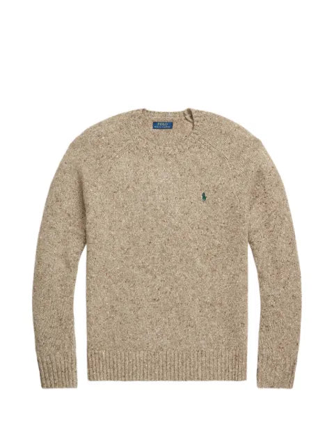 Polo Ralph Lauren logo-embroidered flecked sweater