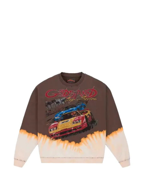 GODSPEED bleached-effect graphic-print sweatshirt