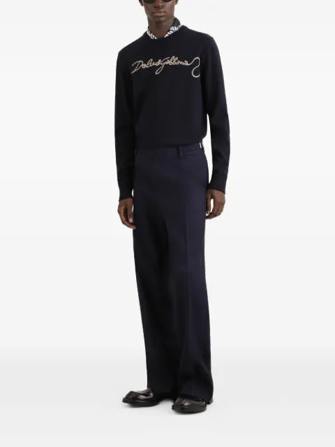 Dolce & Gabbana smooth-knit pullover with embroidery