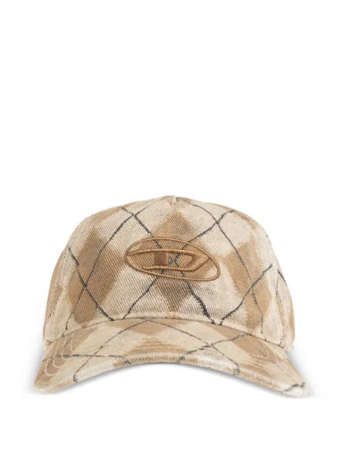 Diesel C-Roumb baseball cap with argyle pattern