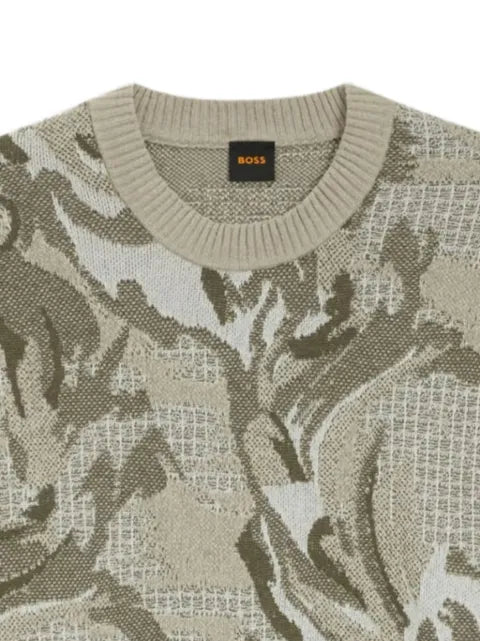 BOSS Afloralo floral-intarsia sweater