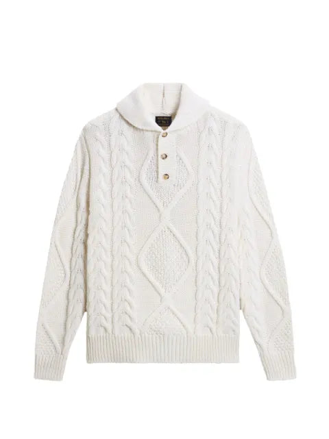 Woolrich cable-knit shawl-neck sweater