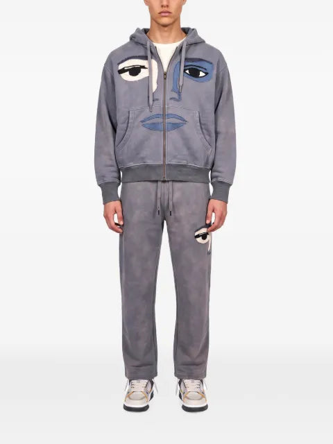 KidSuper face-patchwork zip-up hoodie