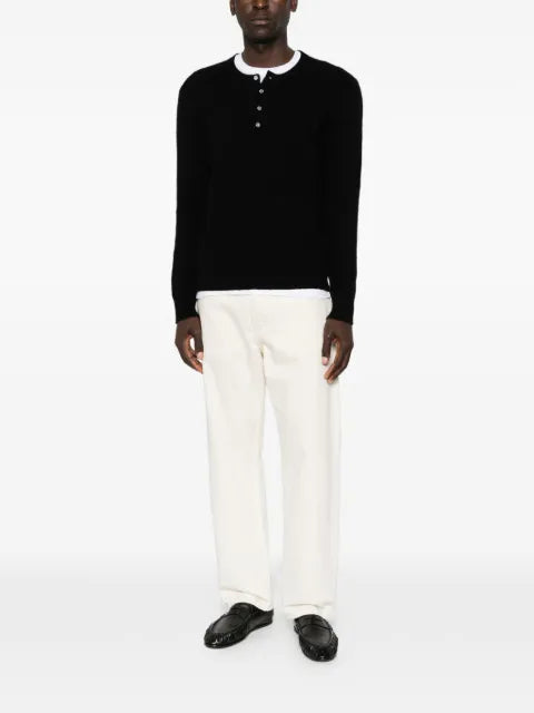 Roberto Collina ribbed-knit henley sweater
