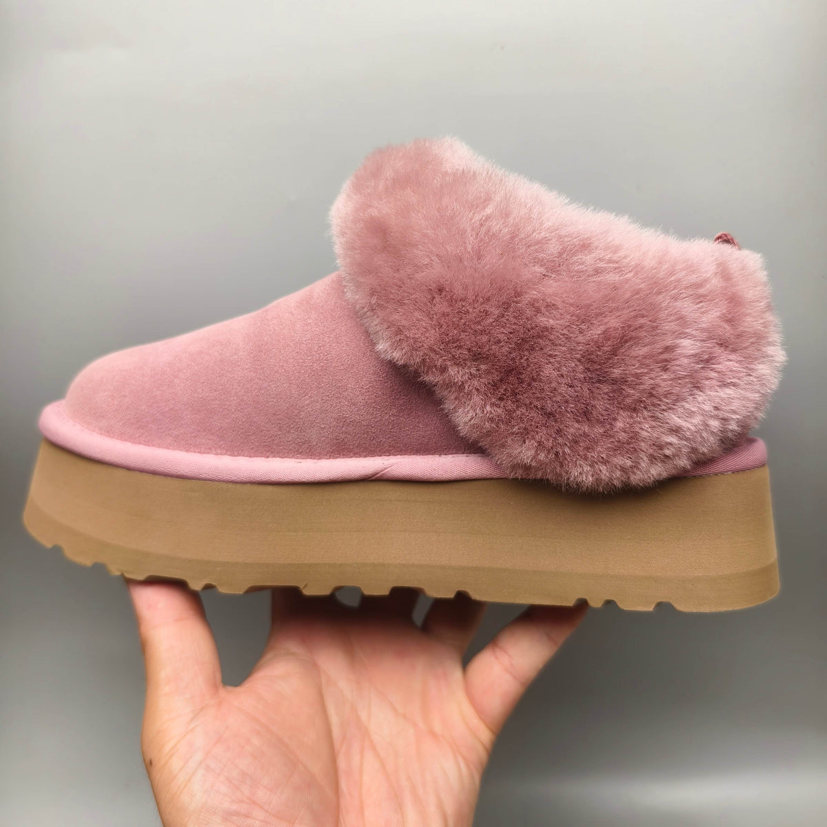 Pink Chunky Sole Suede Slip-On Loafers — New Arrival | In Stock