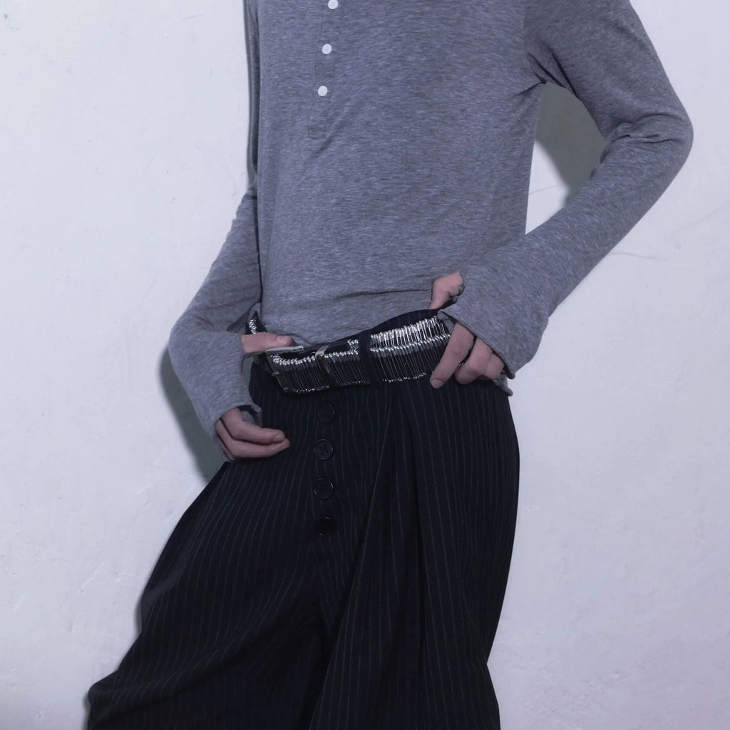 MANIFEST DROP2 Handmade Safety Pin Cowhide Belt Avant Garde Waist Belt