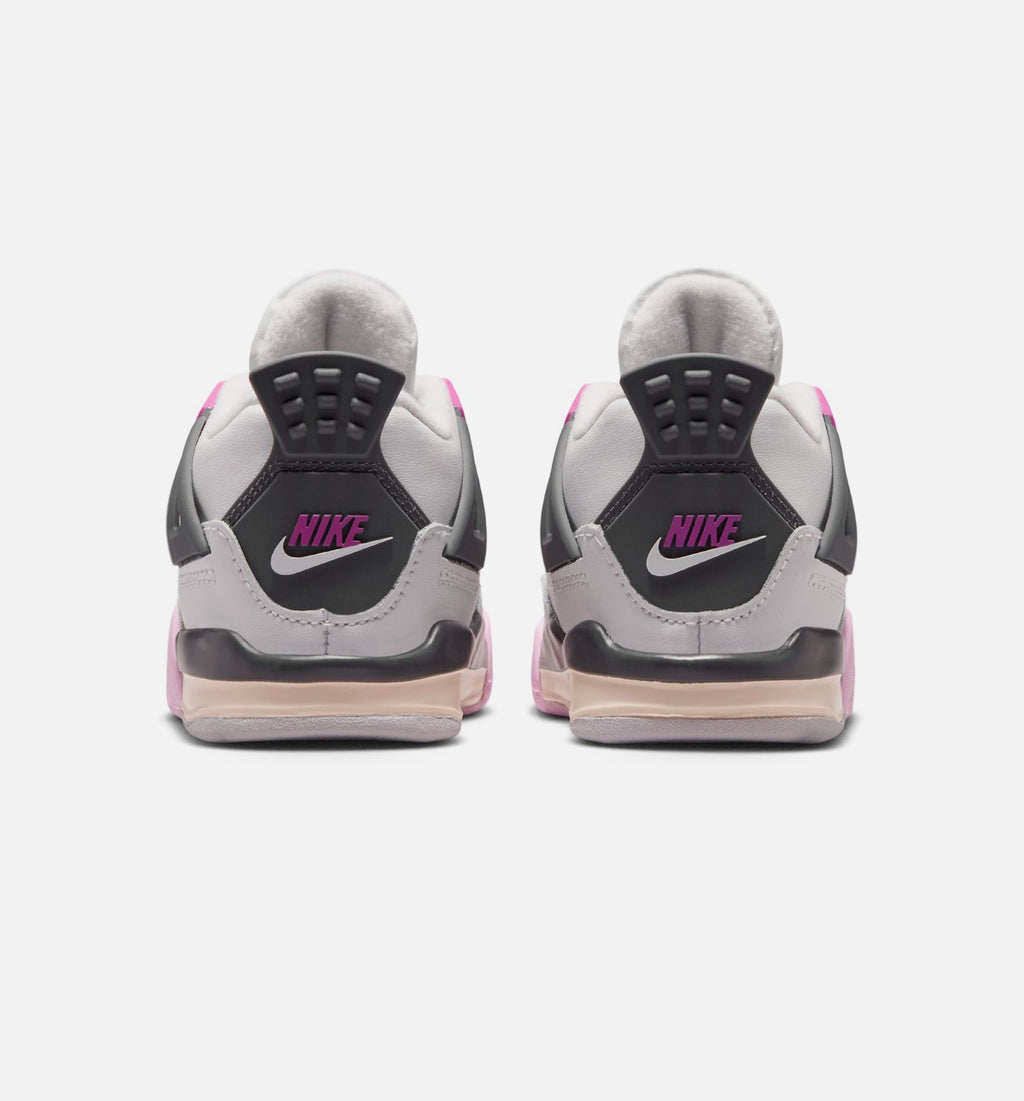 Air Jordan 4 Retro Comic Infant Toddler Lifestyle Shoe - Off White/Fire Pink/Anthracite