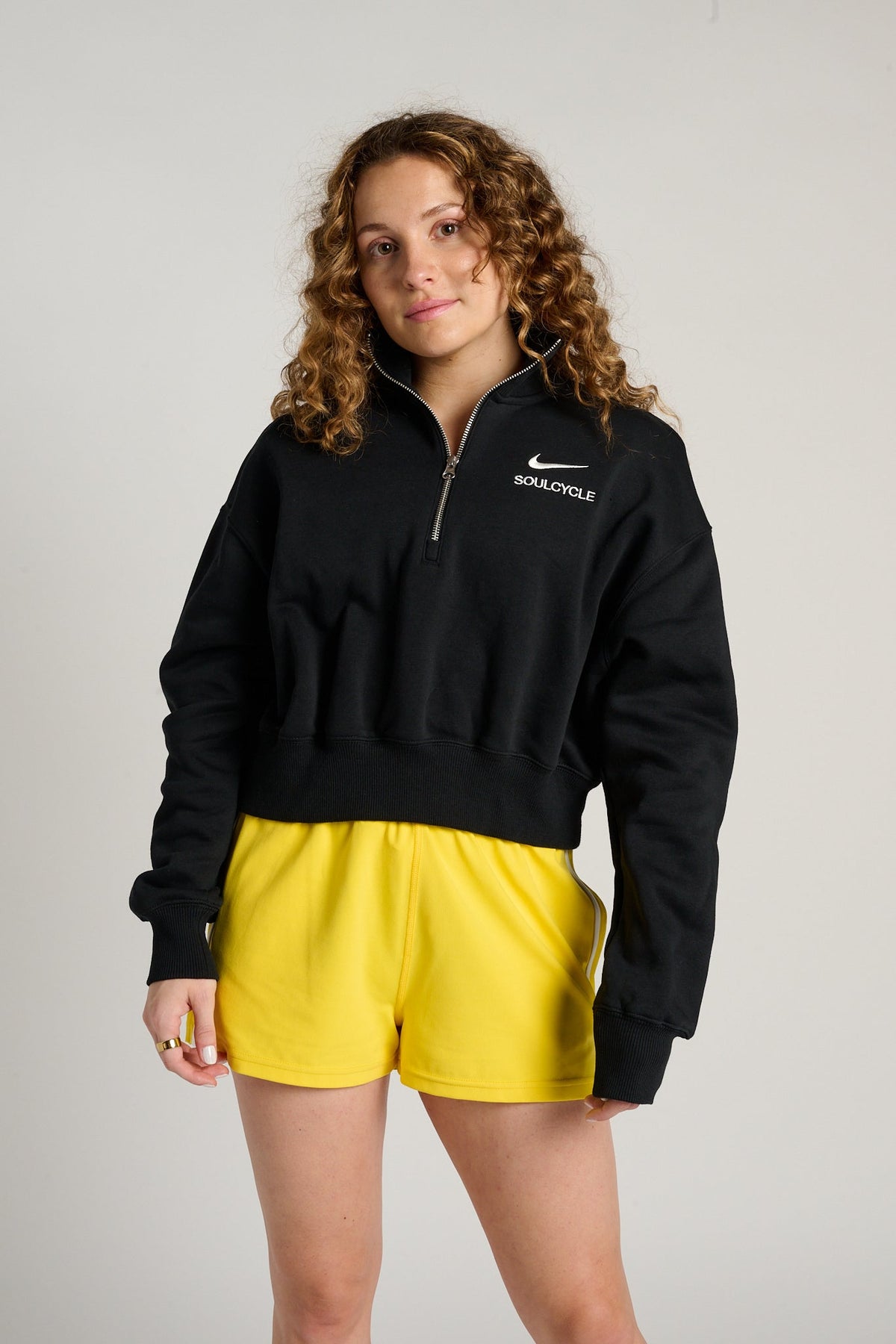 1/4-Zip Cropped Sweatshirt