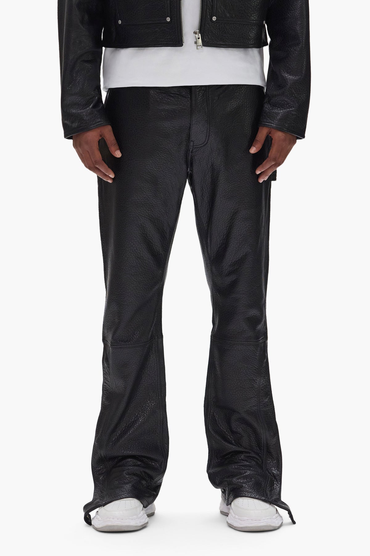Leather Carpenter Snap Pant