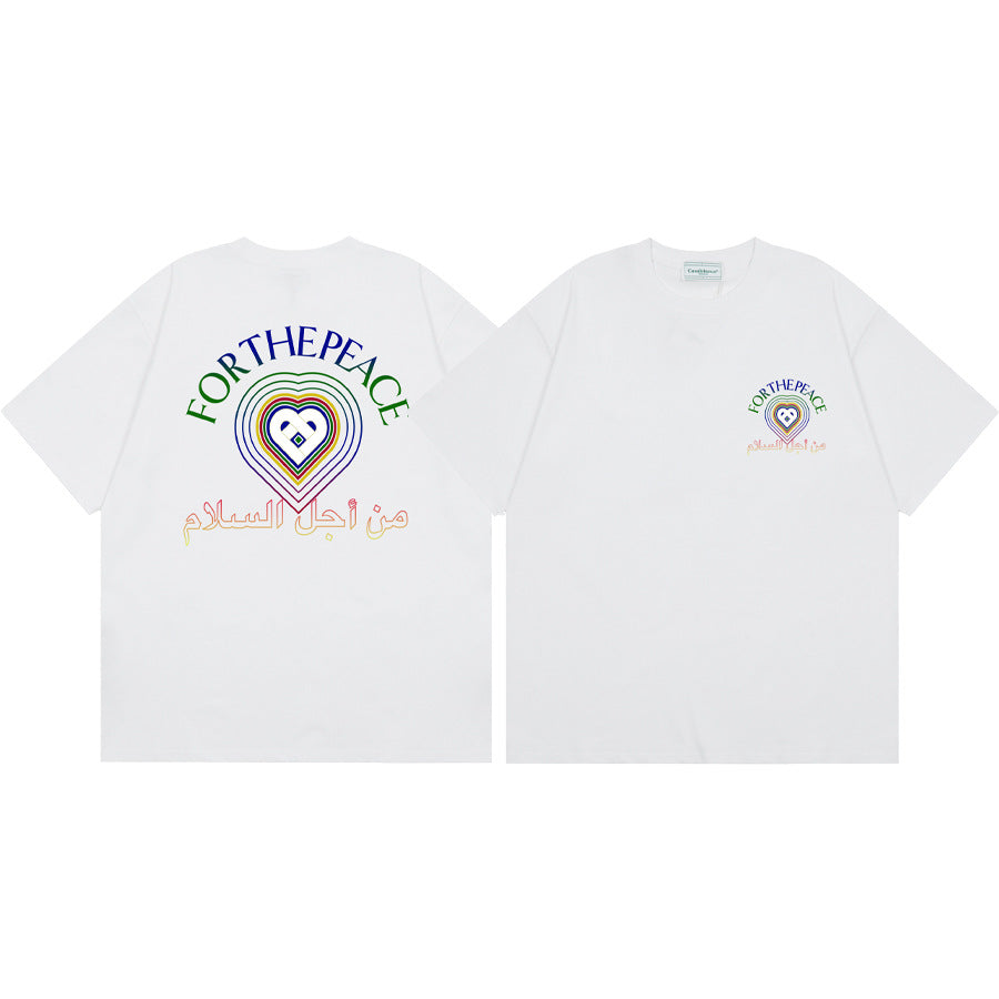 Casablanca Vintage Logo Print Loose Short Sleeve T Shirt Unisex Y2K