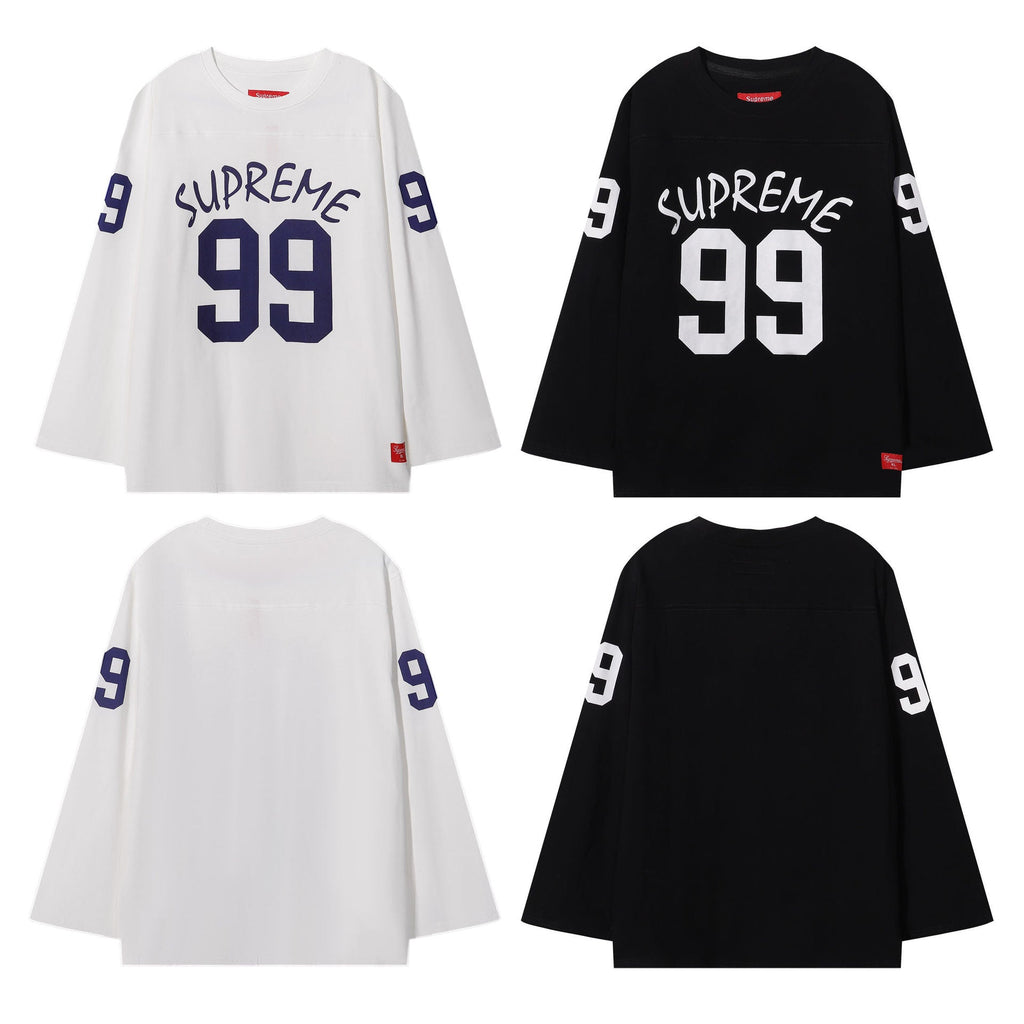 Supreme Multi‑Style Number Print Oversized Long Sleeve Tee Streetwear