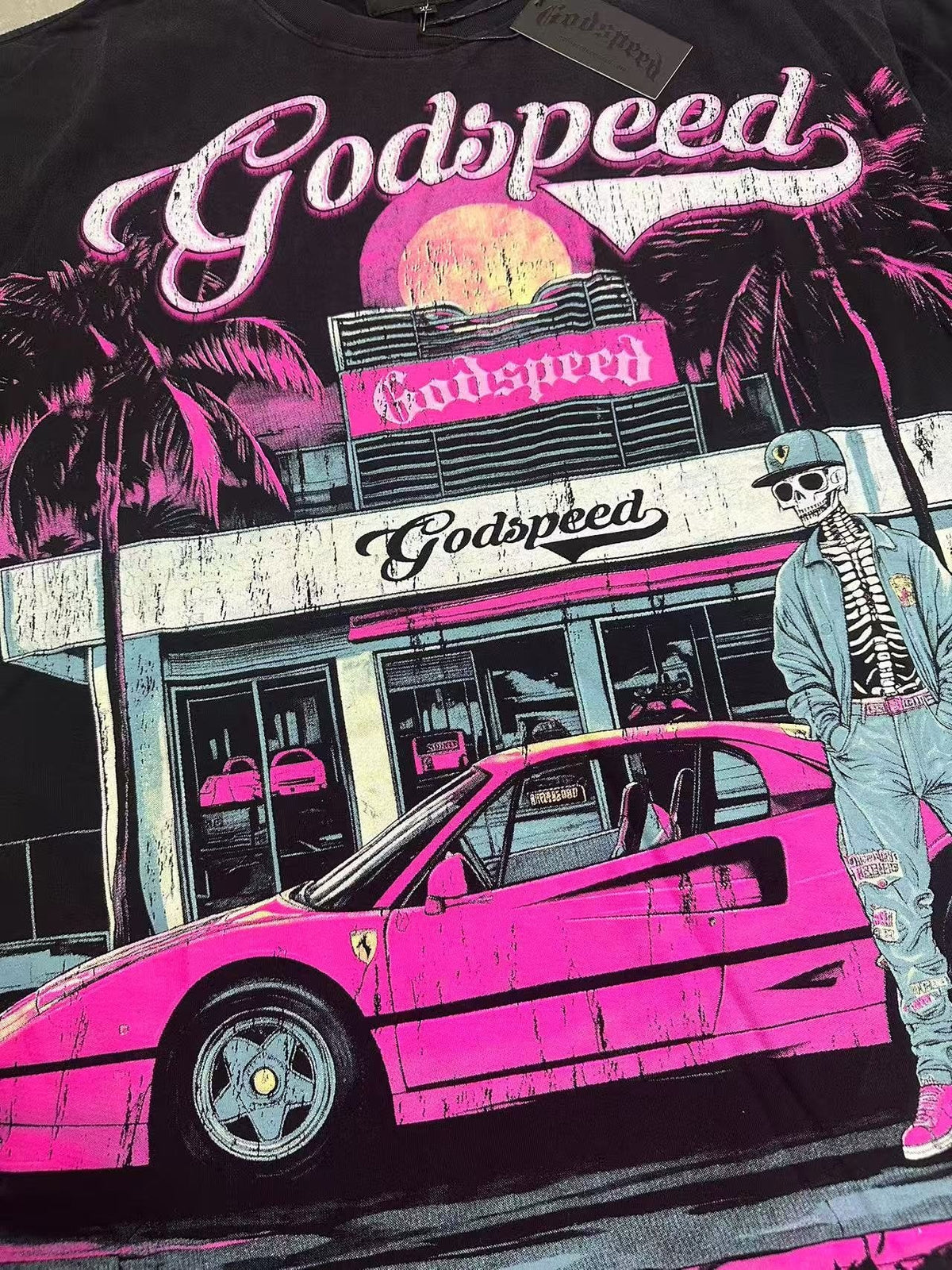 Godspeed Washed Black Rock Graphic T-Shirt
