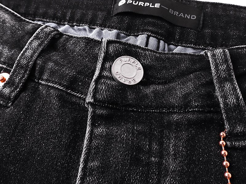 Purple Brand Black Distressed Paint Splatter Jeans