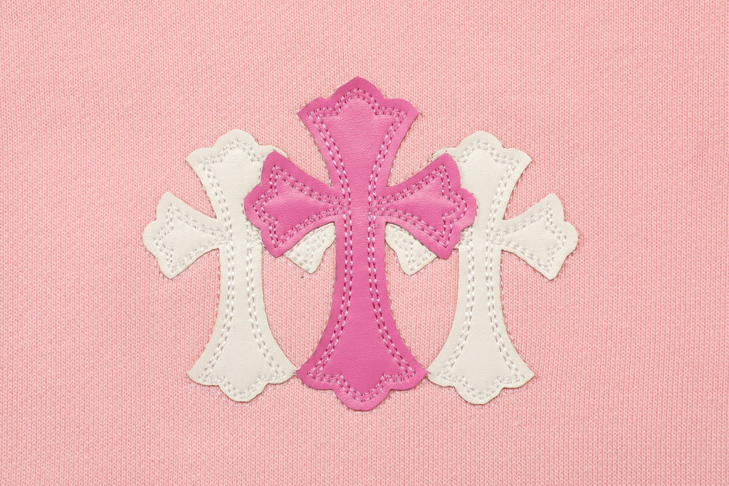 Chrome Hearts Pink Graphic Applique Crewneck Sweatshirt