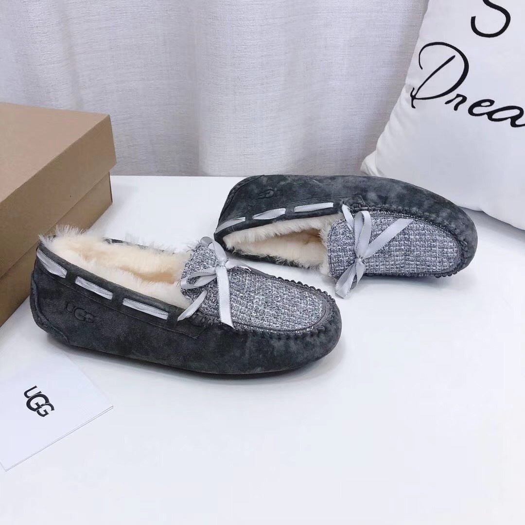 Grey Chanel-Style Driving Loafers — Sophisticated & Chic | New Arrival | In Stock