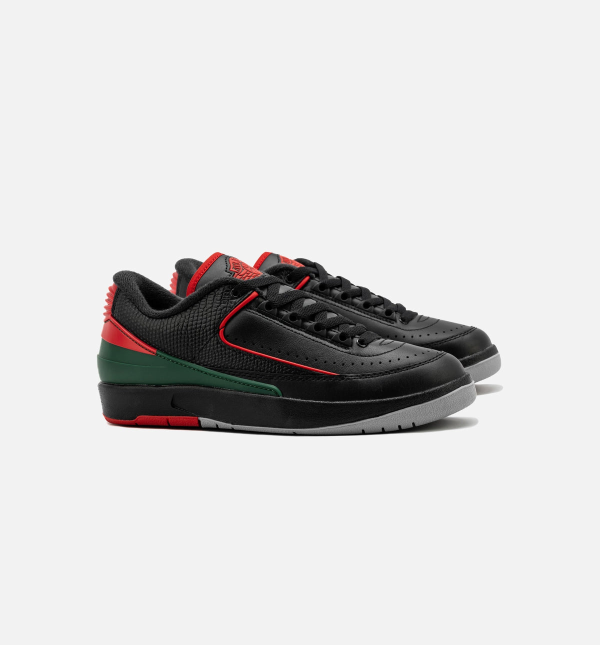 Air Jordan 2 Retro Low Christmas – Grade School Lifestyle Shoe in Black/Fire Red/Cement Grey