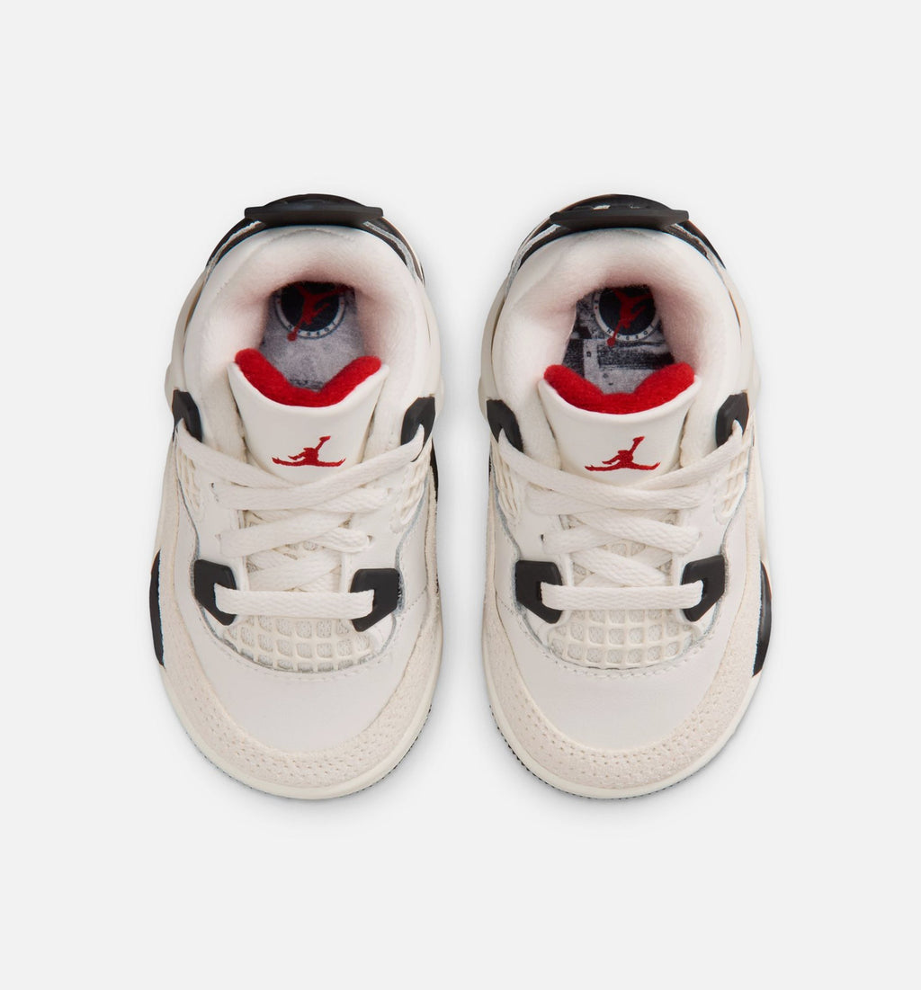Air Jordan 4 Retro Flight Club Baby & Toddler Shoes - Cream/Black/Red