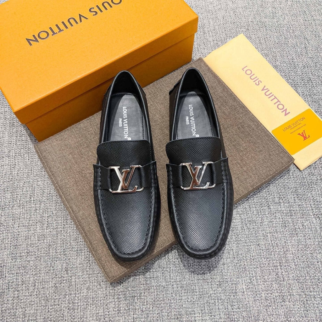 Louis Vuitton Black Metal-Hardware Loafers - Moccasin-Inspired Toe Seam