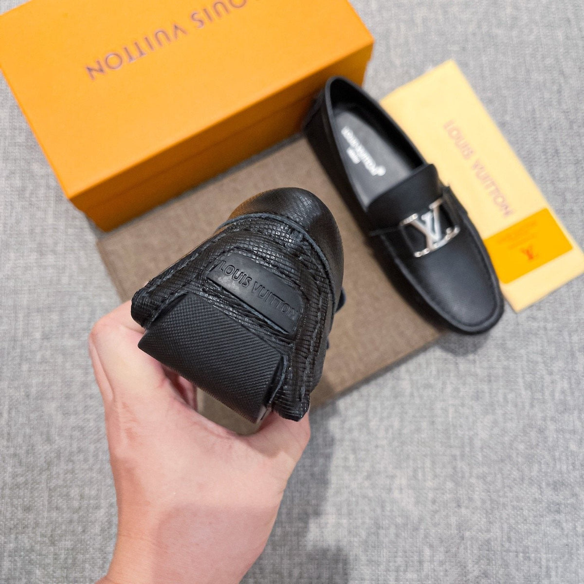 Louis Vuitton Black Metal-Hardware Loafers - Moccasin-Inspired Toe Seam