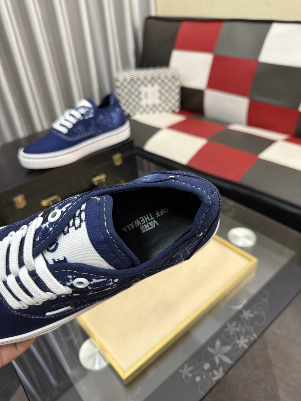Vans Navy Blue Graphic Low-Top Sneakers