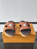 Louis Vuitton Brown Logo Slide Sandals
