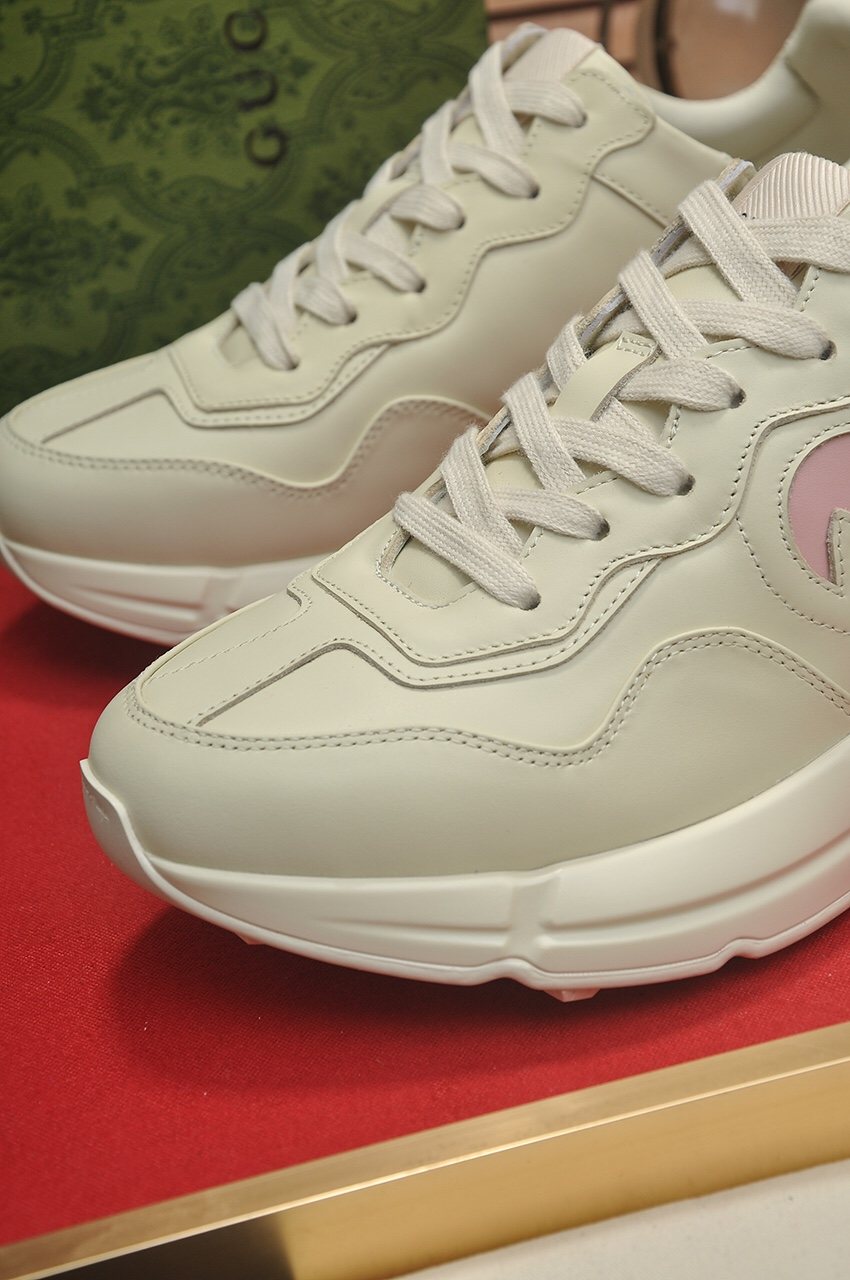 Gucci Ivory and Pale Pink Chunky Sneakers