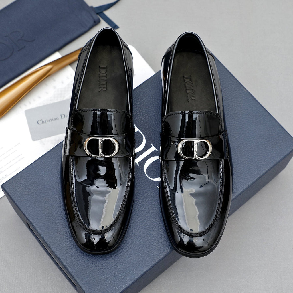 Dior Black Patent Leather Loafers