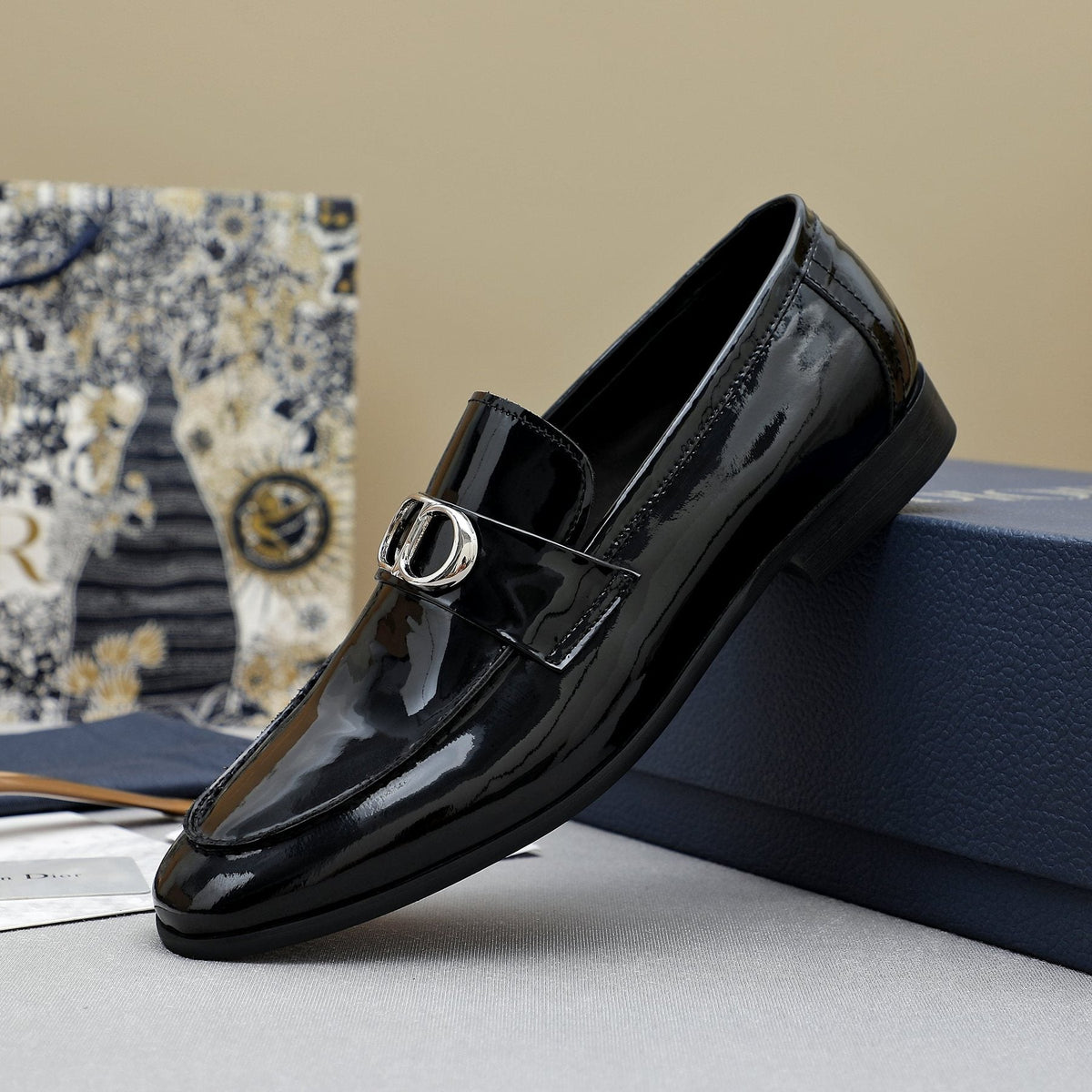 Dior Black Patent Leather Loafers