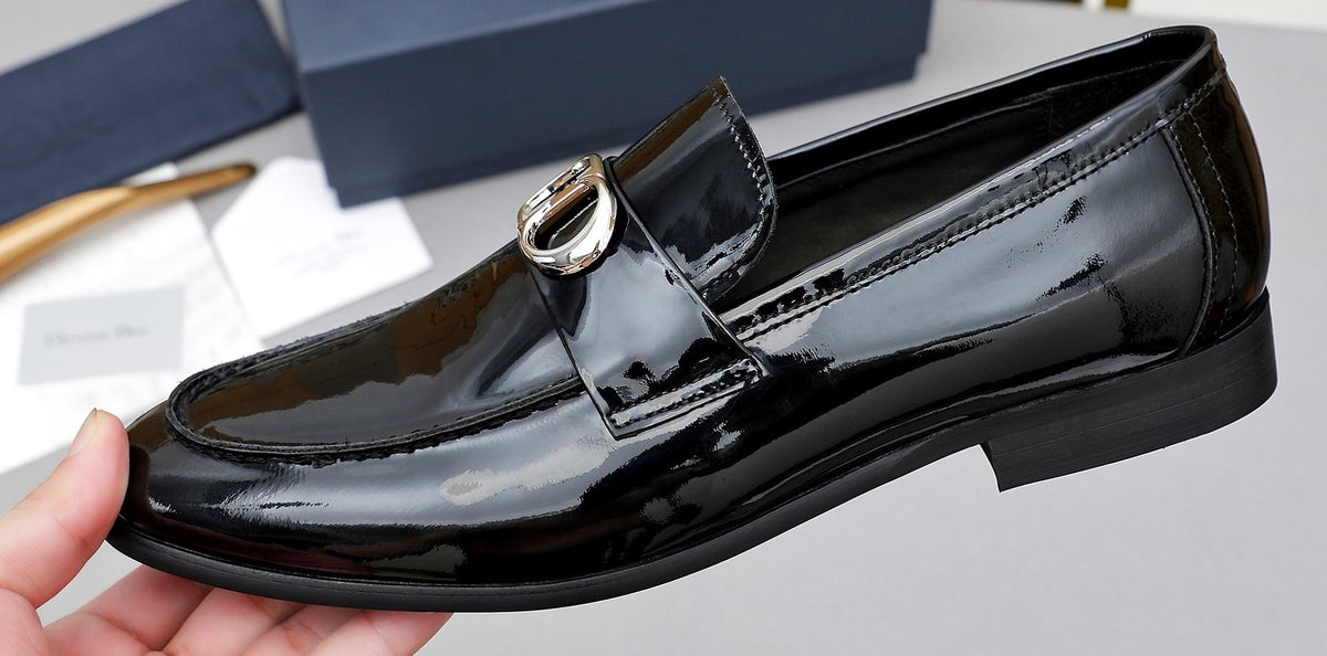 Dior Black Patent Leather Loafers