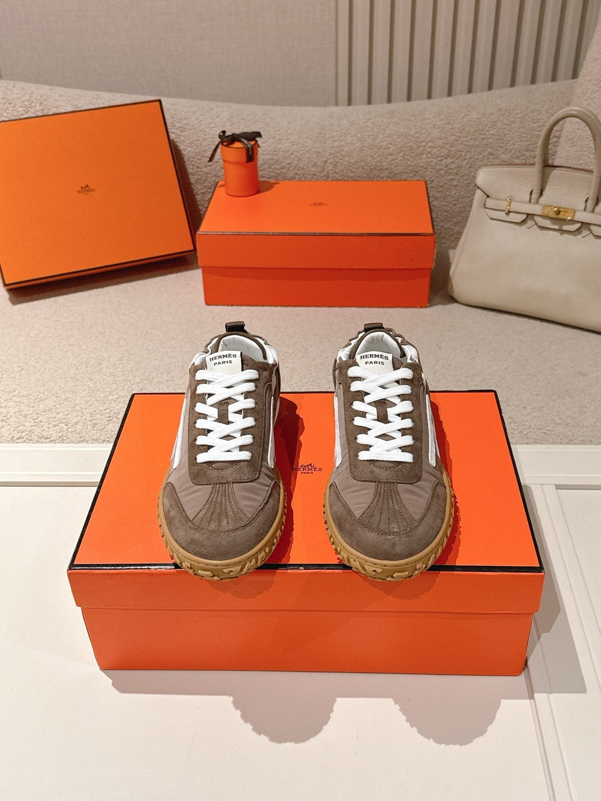 Hermès Brown H-Detail Sneakers