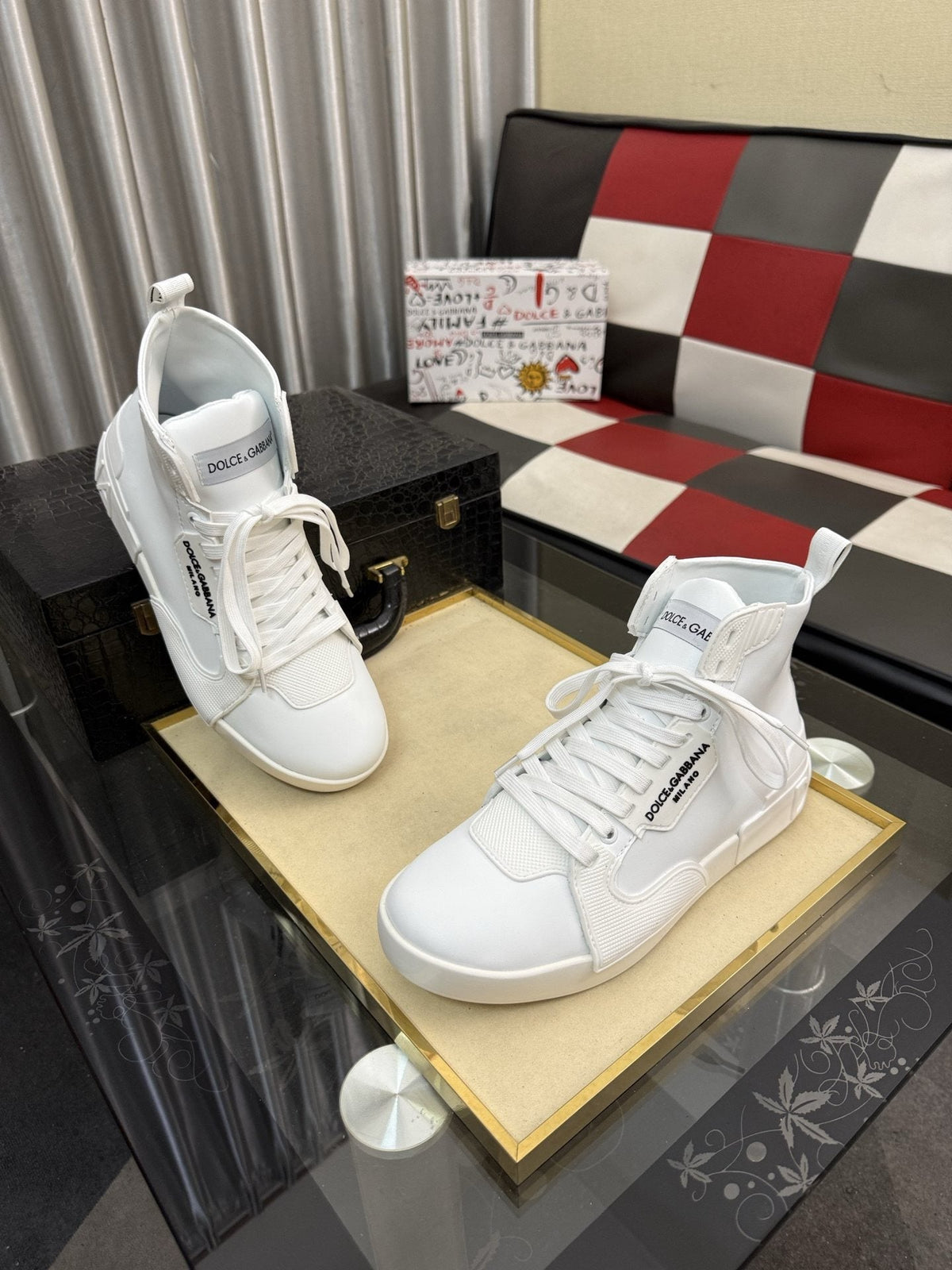 Dolce & Gabbana Paneled High-Top Sneakers