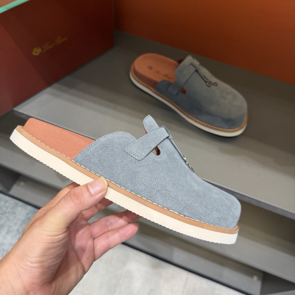 Backless Loafer Mules with Metal Ornament