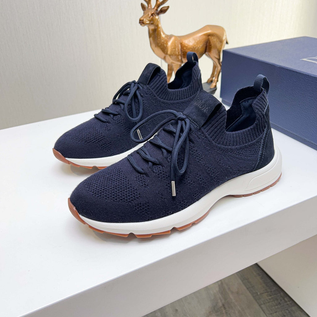 Dior Knit Lace-Up Sneakers - Rear Pull Tab