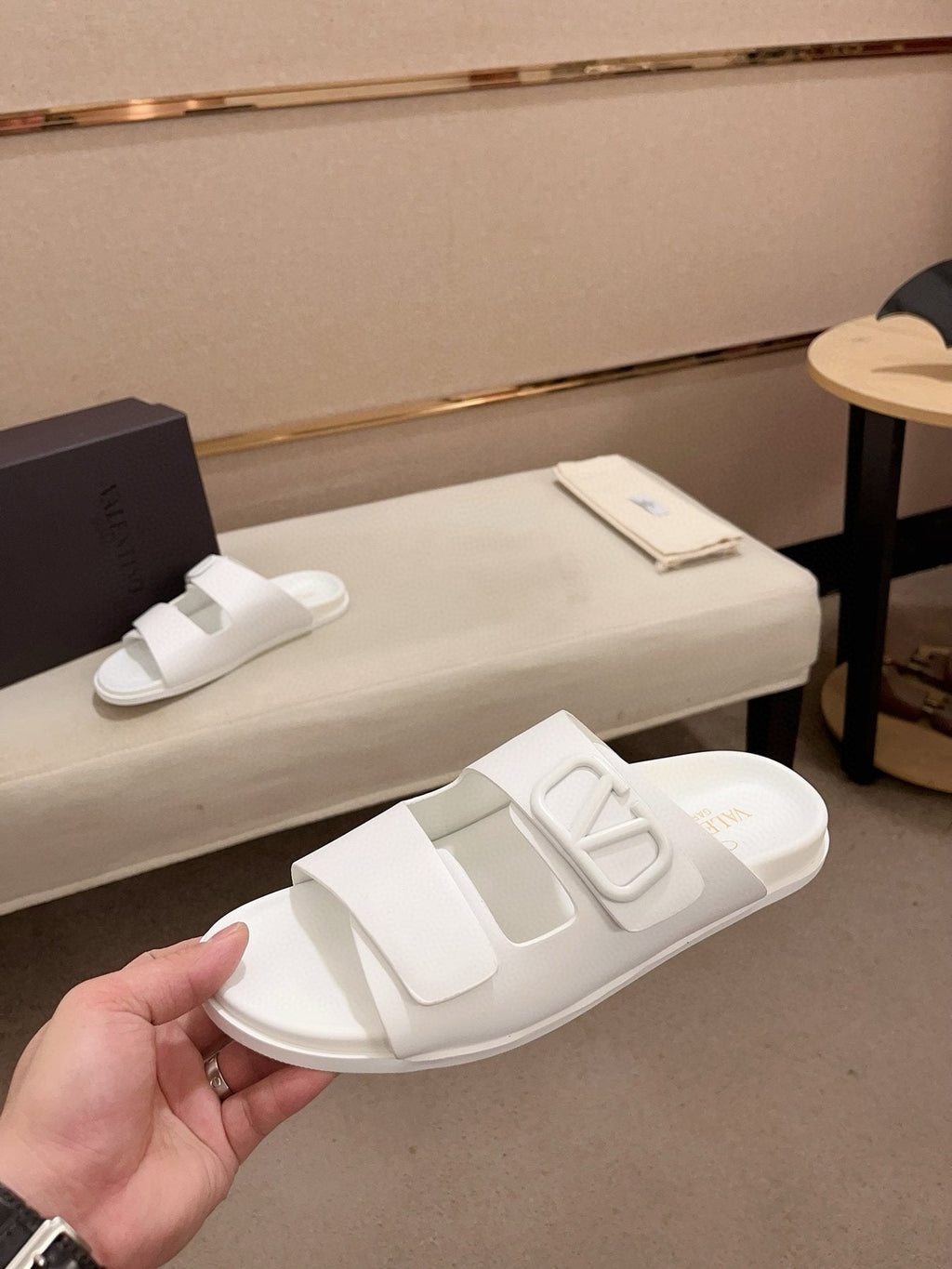 Valentino Men's V Logo Slide Sandals