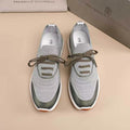 Brunello Cucinelli Men's Knit Lace-Up Sneakers - Layered Contrast Panels