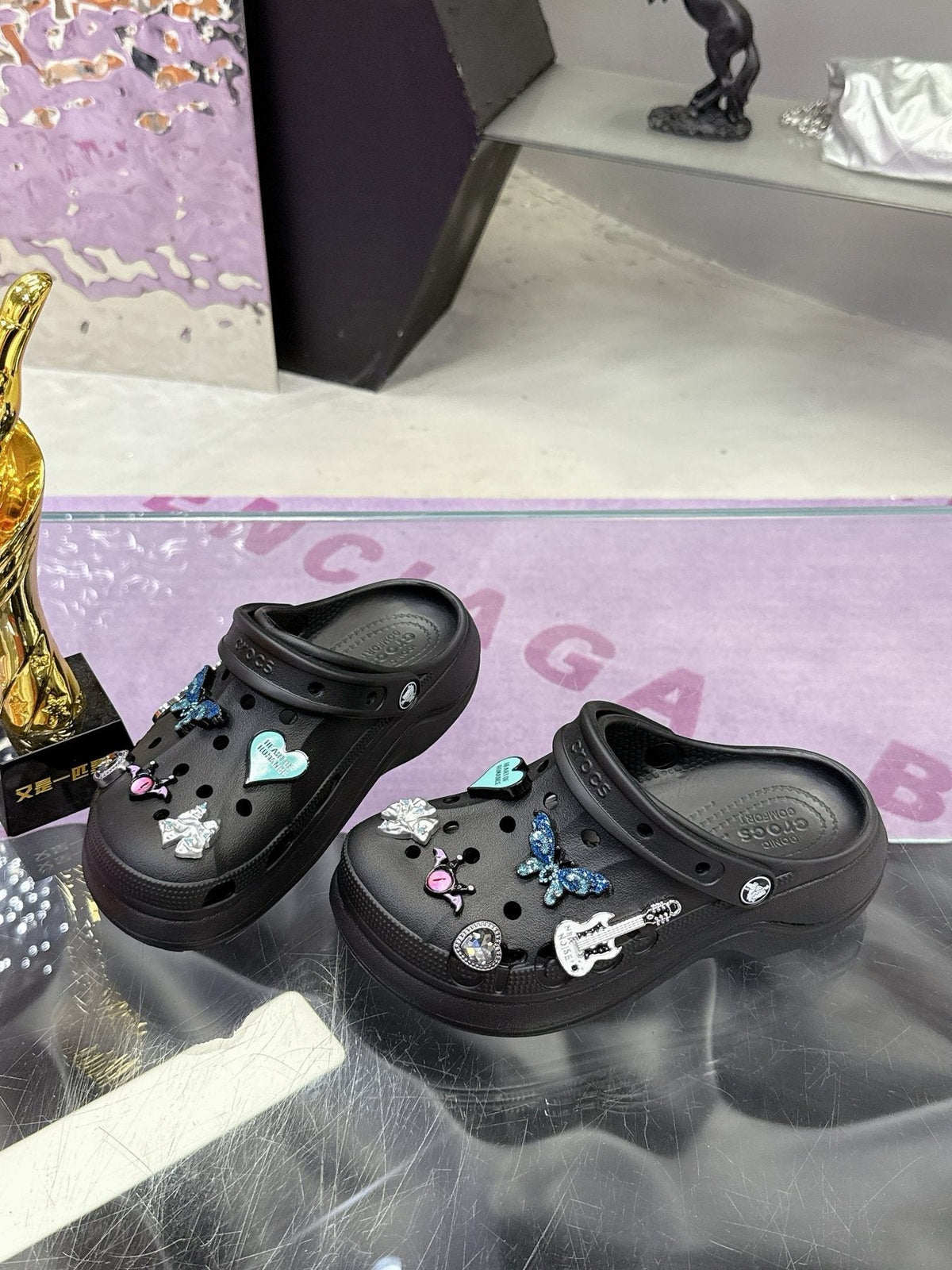 Crocs Pearl Charm Platform Clogs