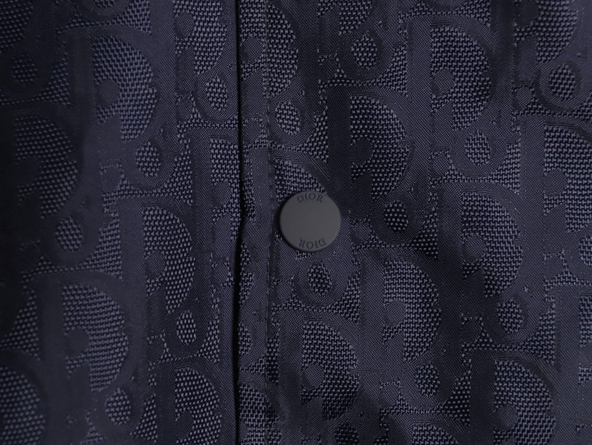 Dior 25SS Navy Allover Jacquard Collared Jacket